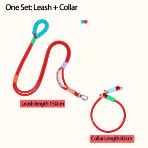 Mojioo Multi-functional Dog Leash 360-degree Rotating Tangle-free Comfortable Soft Padded Handle Durable Traction Rope Optional Stylish Collar Ideal for outdoor