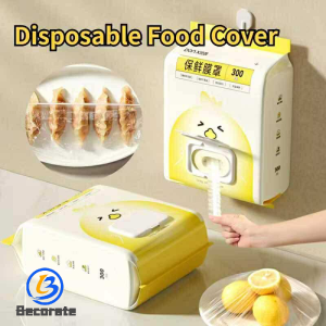 BECORATE 300PCS Disposable Food Cover Saran Wrap Elastic Plastic Bag Kitchen Fresh Keeping Bag