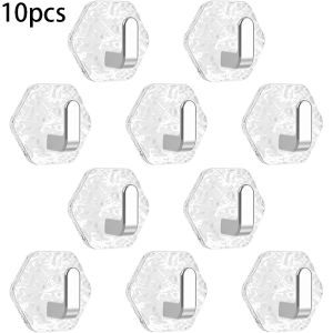 10Pcs Clear Wall HookStrong Self AdhesiveNo Drilling for Home Wall Hanging Daily Supplies