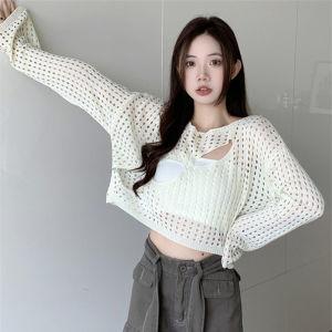FRAN Summer Popular Beautiful Long-sleeve Hollow Blouses COD