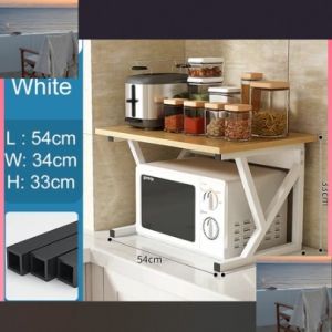 Kitchen Microwave Oven Rack Multi-Layer Storage Organizer Compact Design Perfect for HDB & Condo