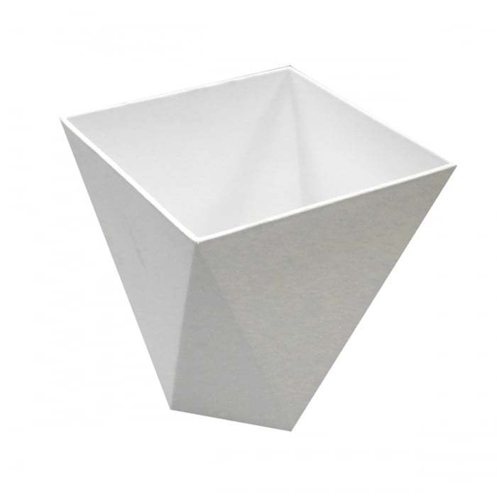 กระถางพลาสติกโมเดิร์น ทรงเหลี่ยมสีขาว ขนาด 9 นิ้ว