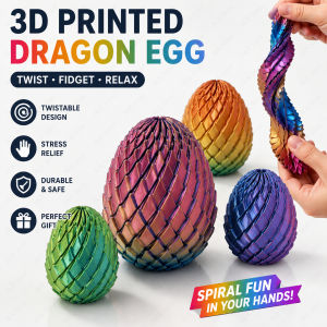 3D Printed 7.5/5.5CM Twisted Dragon Egg Toy Spiral Stress Relief Sensory Toy Christmas Birthday Party Gifts Multi-color Fidget