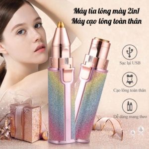 Máy Tỉa Lông Mày Mini 2in1 Sạc USB – Máy Cạo Lông Du Lịch Nhỏ Gọn Không Đau Rát