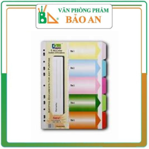 COMBO 5  Chia File Giấy 5 Số Hoàng Mai  theo tiêu chuẩn quốc tế phù hợp với nhiều loại cặp tài liệu.