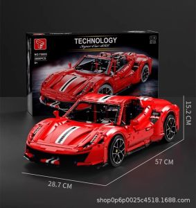 Đồ chơi lắp ráp mô hình siêu xe Ferrari 488 T5005 tương thích Lego – xe đua mô hình cho trẻ em