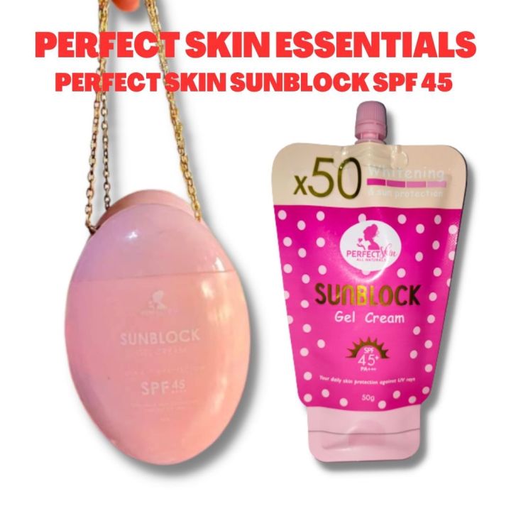 Original Perfect Skin Sunblock Gel Cream Sachet 50g Spf 45 New