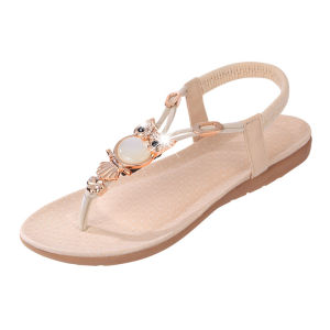 [Free Shipping] 2025 New Large Size WomenS Sandals Bohemian Owl Flat Non-Slip Beach Shoes