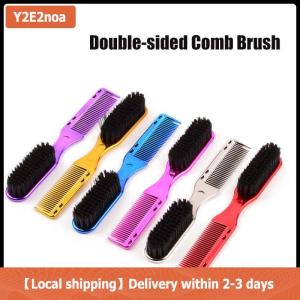 【Local shipping】 1PC Double-sided Comb Brush Small Beard Styling Brush Professional Shave Brush