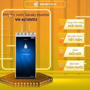 VH-6210VD3 - Máy lọc nước Sanaky Inverter VH-6210VD3 - 2 vòi – 3 chế độ nước Nóng – Lạnh – Nguội tiện lợi Núm nặn vòi nước inox an toàn sử dụng - GIAO TOÀN QUỐC - FREESHIP HCM