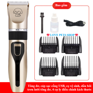 Tông đơ cạo lông chó mèo Clipper Kit (Pin tháo rời) cổng sạc USB (mẫu mới) - Love Pets Shop