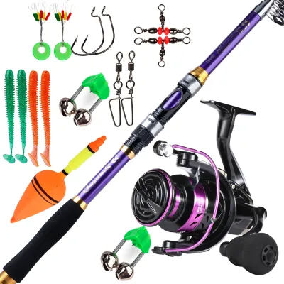 [COD]Fishing Rod Set Full Set 1.8-3.3M Telescopic Fishing Rod and Spinning Fishing Reel Fishing Rod Set Fishing Rod and Reel Set
