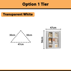Borong365 Stackable Corner Storage Cabinet Rak Sudut Storage Box Kabinet Berlipat Foldable Triangle Rack Organizer Rack