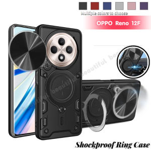 สำหรับ Oppo Reno 12F 5G ตัวป้องกันเลนส์สไลด์กันกระแทก Reno12F เคสโทรศัพท์ OPPO Reno 12Pro 12 F 11F Reno11F F12วงแหวนที่จับปลอก OPPOReno12F เคสแข็งป้องกันเต็ม
