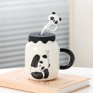 Cốc sứ Panda gấu trúc kèm nắp LILA COCSUPANDA68