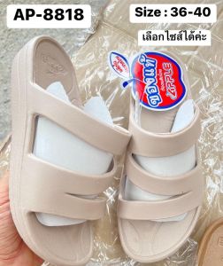 J รองเท้าหัวโต รองเท้าแตะ รองเท้าแตะแบบสวม red apple รุ่น AP-8818 สี ดำ ครีม ตาล Size 36-40