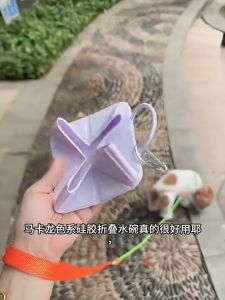 SKISOPGO Silicone Collapsible Pet Travel Bowl Portable Foldable Dog Cat Feeding Water Bowl for Outdoor Camping Walking
