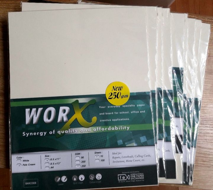 30 PCS 250 GSM Worx Specialty Board Certificate Paper White Pale