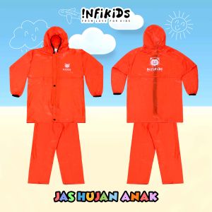 Jas Hujan Anak Setelan Baju Celana Usia 6 - 12 Tahun Terbaru Warna Pink Merah Biru Hijau | Raincoat Mantel Anak Umur SD