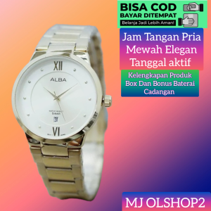 TOP MEWAH Jam tangan pria/jam tangan alba pria diameter 45cm tanggal aktif rantai stainless