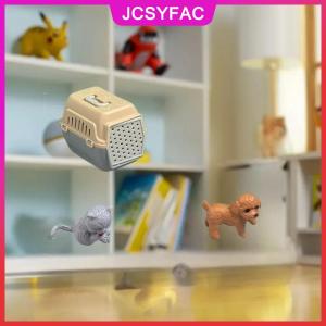 JCSYFAC 2 4 cái thực tế Mini Dog & Cat lồng với cửa thu nhỏ Dollhouse nhà ở vật nuôi cho búp bê phụ kiện mini vật nuôi môi trường sống