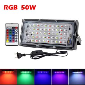 Lampu LED SOROT 50Watt 100watt FLOODLIGHT Tembak Taman 50LED 100LED Outdoor tipis Putih Kuning Rgb
