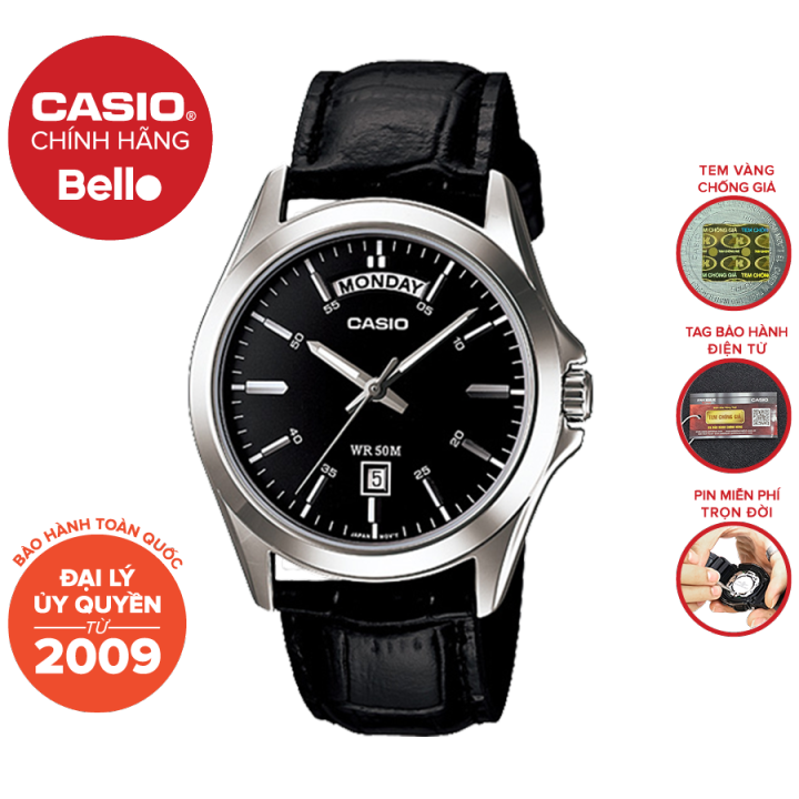Đồng hồ Nam dây da Casio MTP-1370L-1A chính hãng bảo hành 1 năm pin trọn đời