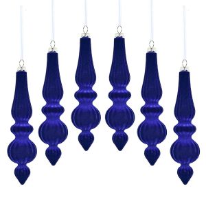 MNTT 6pcs Flocked Velvet Christmas Gourd Pendant Reusable Plastic Christmas Cone Ball Set Creative Shatterproof Xmas Tree Hanging Ornaments Home New Year Decorations