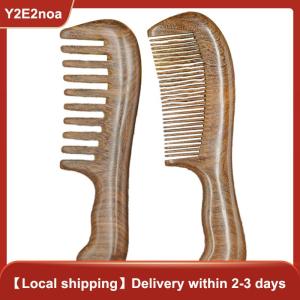 【Y2E2noa】 Natural Sandalwood Hair Combs Anti-Static Wooden Comb Massager Long Wide Tooth Detangle Sandalwood Comb Hair Care Household Gift