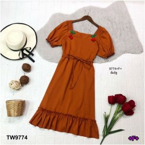 เดรสคอเหลี่ยมแขนตุ๊กตา MM9774
