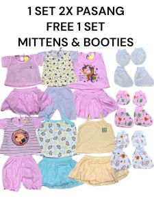 NEWBORN BABY GIRL SHIRT & PANT SET OFFER/BAJU BABY/BAJU BAYI GIFT SET MURAH BERBALOI COTTON GOOD QUALITY READY STOCK