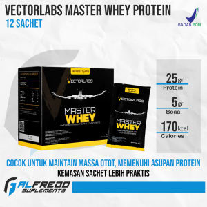 Vectorlabs Master Whey 12 Sachet Box Whey Protein Isolate dan Concentrate