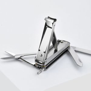 OMQAIO Professional Portable Manicure Pedicure Nail file with Keychain Holder Home Nail Scissor Toenail Tweezers Folding Nail Clippers Nail Trimming Tool