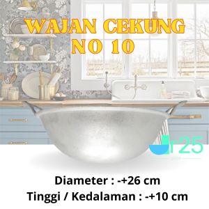 wajan kuali cekung no 10 12 14 aluminium dalam tebal anti lengket serbaguna
