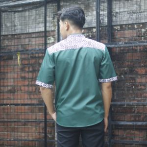 Baju Koko Elrumi Lengan Pendek Fashion Muslim Modern Terlaris Berkombinasi Batik