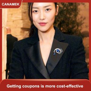 【CANAMEK 】 Exquisite Devils Eye Crystal Brooches For Women Clothing Coat Jewelry Accessries Gifts