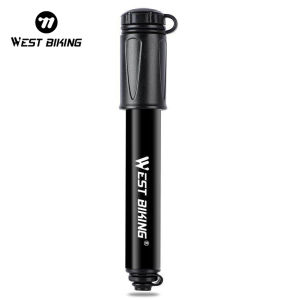 WEST BIKING Portable Bike Pump MTB Road Bicycle Tire Inflator Hand Air Pump With Gauge Bike Accessories Schrader Presta Valve Cycling Pump