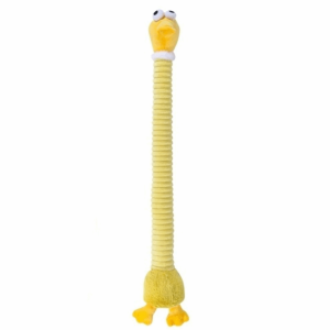 OUTOPEN Bite Resistant Long Neck Dog Toy Cartoon Shape Soft Plush Squeaky Dog Toy Cute Built-in Squeaky Sound Dog Chew Toy Medium Large Dogs