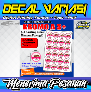 Stiker Chromo-Stiker Label-Stiker Bulat-Stiker Custome-Stiker Bebas Request-Stiker Variasi