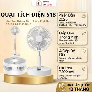 Quạt Tích Điện Mini Zlife Z24 Cỡ Lớn Pin Trâu 15.000mAh 4 Cấp Gió Có Giá Đỡ & Sạc Điện Thoại