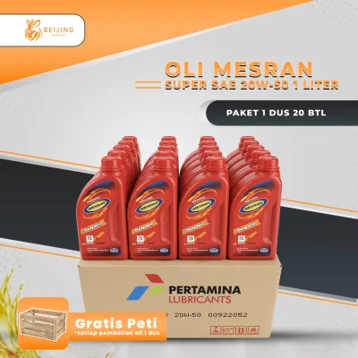 ( PAKET 1 DUS 20 BTL ) OLI PERTAMINA MESRAN SAE-40 1 LITER