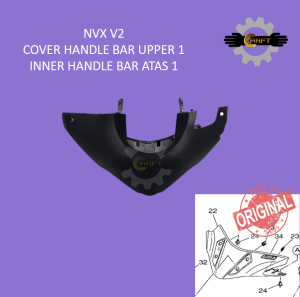 YAMAHA NVX 155 V2 Inner HANDLE UPPER COVER 100% ORI BBP-F6143-00 INNER HANDLE COVER ATAS