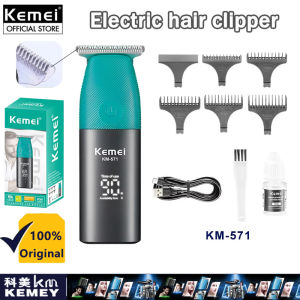 Kemei KM-571 xách tay tóc nhỏ Clipper chuyên nghiệp Màn hình LED Máy Cắt Tóc Sạc công suất lớn tông đơ cắt tóc