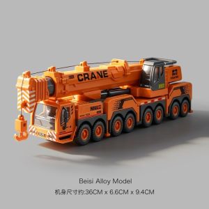 Heavy Duty Crane Truck Toy Inertia Powered Engineering Vehicle Model Boys Kids Pretend Play