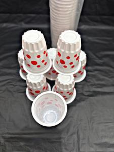 GELAS PLASTIK POLKADOT DURIAN ES BUAH ES PODENG STARINDO ISI 50 PCS