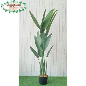 Pohon Artificial Daun Pisangan Heliconia T150 Latex Pot Dasar Hitam Dekorasi Rumah Aesthetic