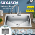 Forward ซิงค์ล้างจานสแตนเลส อ่างล้างจานสแตนเลส 1หลุม ขนาด60x45ซม. stainless steel sink รุ่น HM6045. 