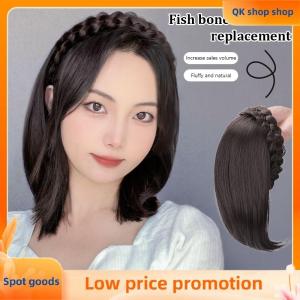 ✨QK shop✨ Wig For Woman Short Hair Headband With Hair Wig Fish Bone With Wig Integrated Hair Patch Hair Accessories