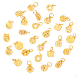 Charm Đồng Thau Mạ Vàng Mặt Dây Chuyền Bùa Hộ Mệnh May Mắn Hình Con Hổ Hoàng Đạo Trung Quốc Cho Vòng Tay Vòng Cổ Phụ Kiện Làm Trang Sức