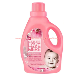 Nature Love Mere 1.8L Baby Detergent Cherry Blossom Pink Sabun Pakaian Anak Blue Biru Hijau Krem Putih